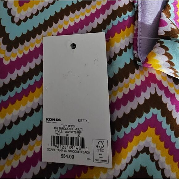 SO Tiny tops XL multicolored strappy NWT - Picture 5 of 9